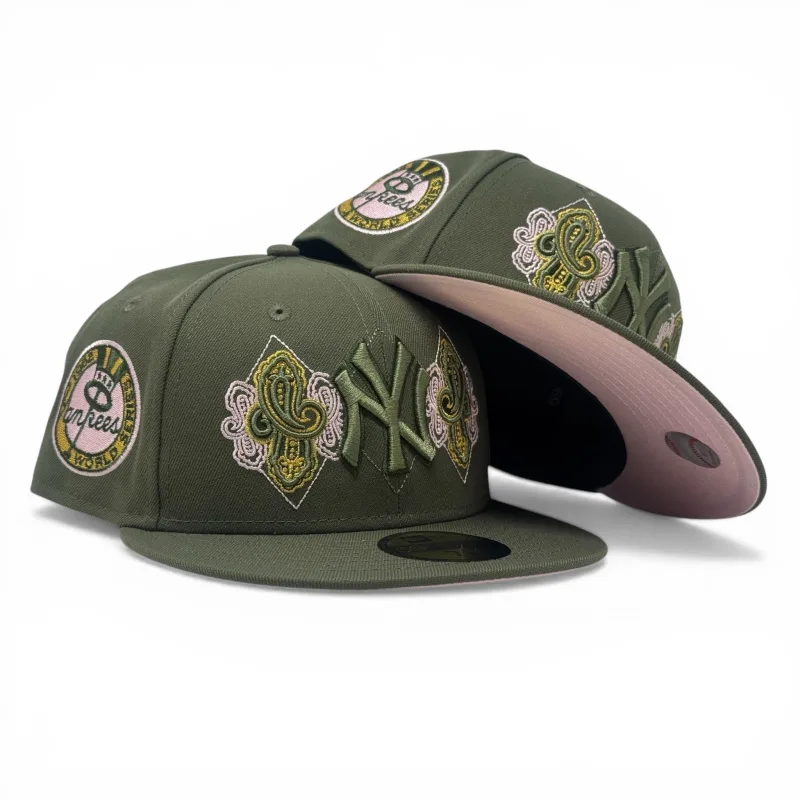 New Era New York Yankees fitted hat green, olive colorway - 1962 World Series Fitted: New Era Drops Yankees Championship Tribute in Olive Green Paisley