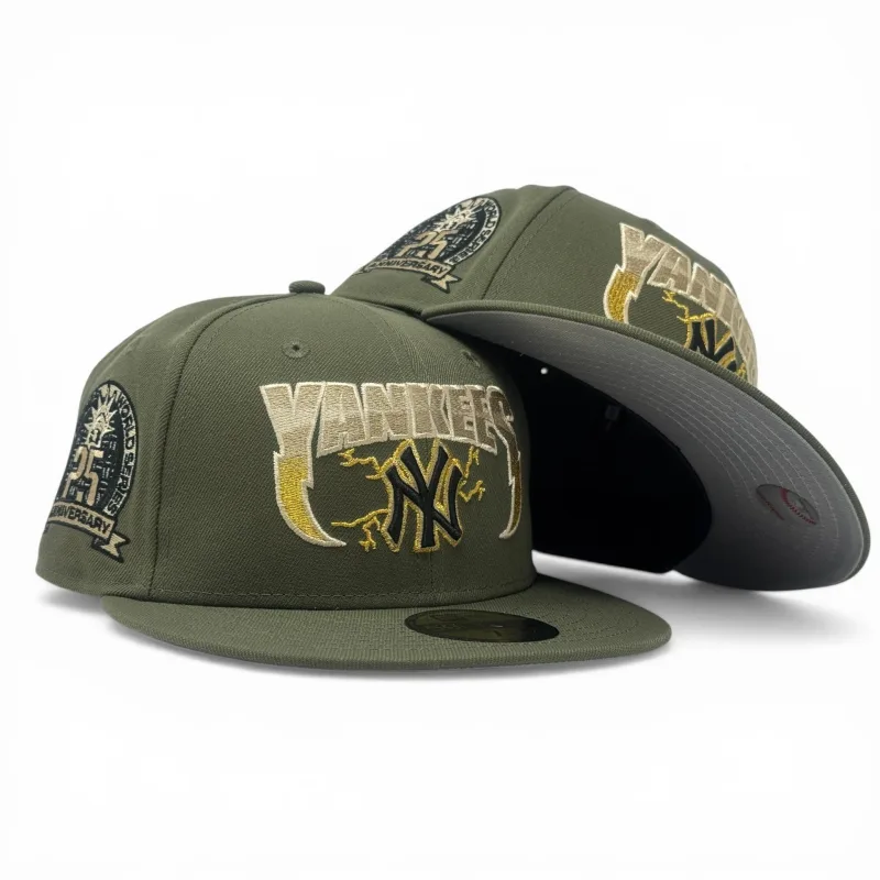 New Era New York Yankees fitted hat olive colorway - Yankees Supercharged Fitted Drops in Clean Olive Colorway