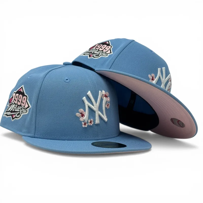 New Era New York Yankees fitted hat blue colorway - New Era Yankees Cherry Blossom Pack Fitted Brings Spring Vibes