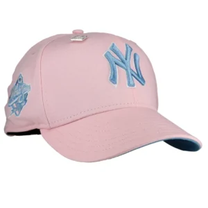 New Era New York Yankees fitted hat blue, pink colorway - 1999 World Series Fitted: New Era’s Sky Blue & Pink Yankees Championship Tribute