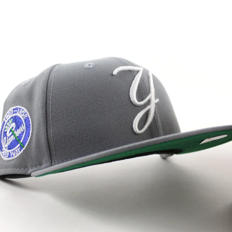 New Era New York Yankees fitted hat Storm Gray Green Under Brim colorway - Yankees Legacy Fitted: New Era Celebrates 50th Anniversary with Storm Gray 59FIFTY