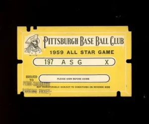 1959 MLB All-Star Game action at Forbes Field in Pittsburgh with packed stadium crowd