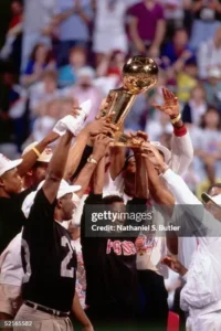 1989 NBA Finals Detroit Pistons celebrating championship sweep over Los Angeles Lakers