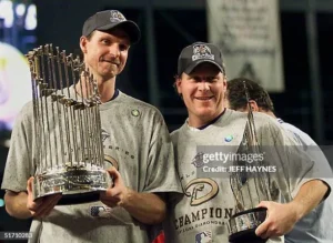 Arizona Diamondbacks celebrating 2001 World Series victory over New York Yankees