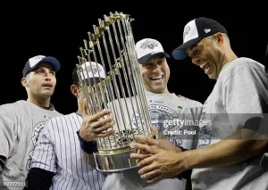 New York Yankees celebrating 2009 World Series championship victory over Philadelphia Phillies