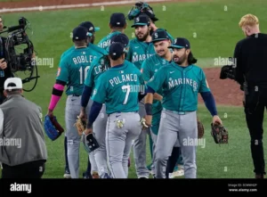 Seattle Mariners 30th Anniversary celebration featuring commemorative merchandise and team history displays