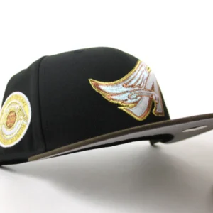 New Era Los Angeles Angels fitted hat Black Walnut Brown Gray Under Brim colorway - Angels Fans Get Clean New Era Fitted with Vintage 1961 Vibes