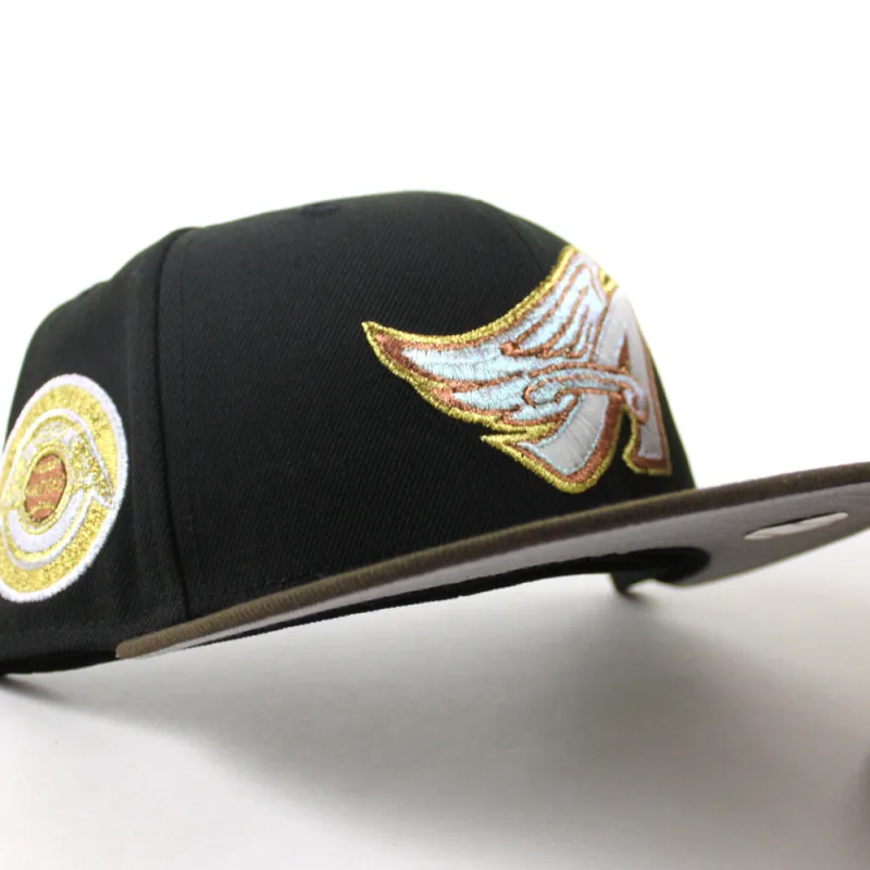 New Era Los Angeles Angels fitted hat Black Walnut Brown Gray Under Brim colorway - Angels Fans Get Clean New Era Fitted with Vintage 1961 Vibes