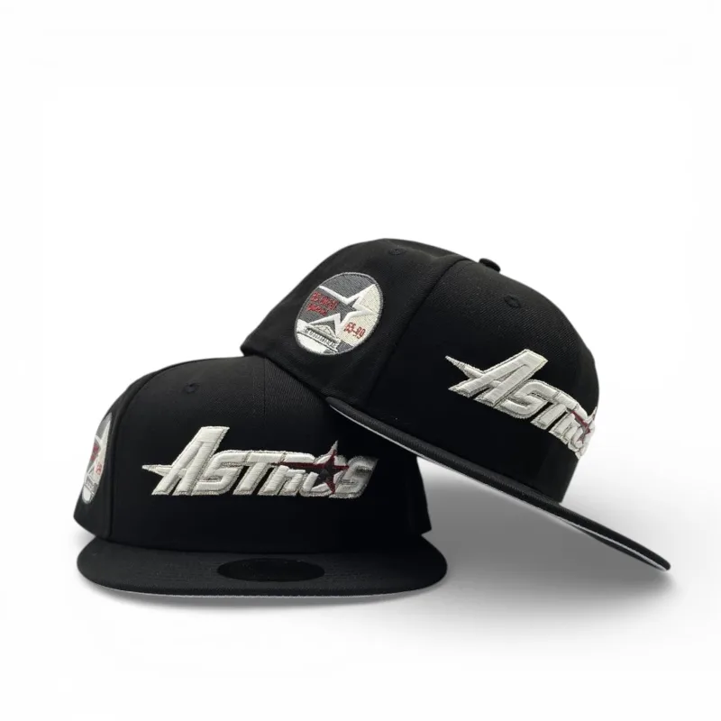 New Era Houston Astros fitted hat black, gray colorway - New Era Astros Fitted Celebrates 35 Great Years with Special Anniversary Patch