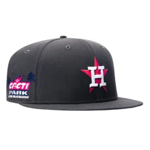 New Era Houston Astros fitted hat Graphite colorway - New Era Drops Sleek Astros Fitted with Cacti Park Patch in Graphite