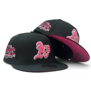 New Era Oakland Athletics fitted hat pink colorway - Bay Area Series Fitted: New Era’s Pink Brim A’s 1989 World Series Championship Hat