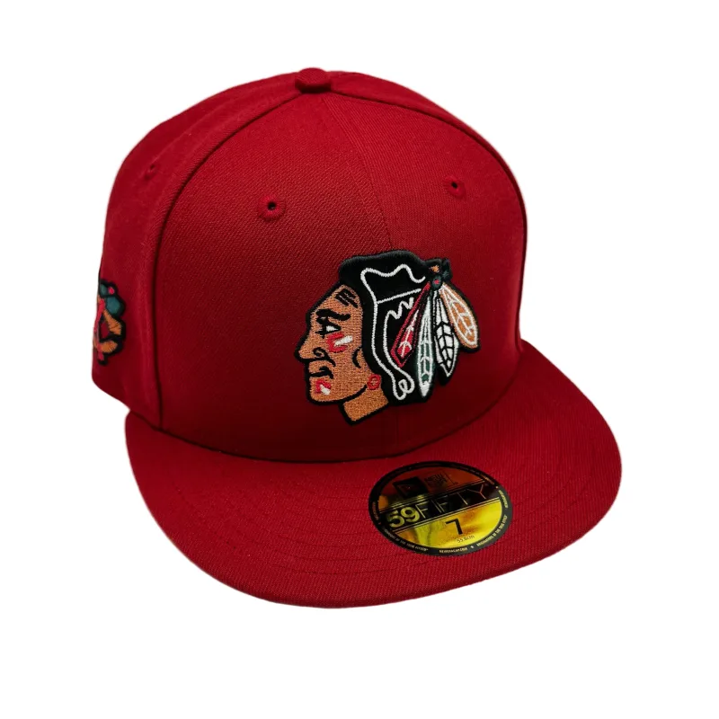 New Era Chicago Blackhawks fitted hat Men's colorway - New Era Drops Clean Blackhawks Fitted in Bold Burgundy Red