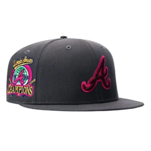 New Era Atlanta Braves fitted hat Graphite colorway - 1995 World Series Fitted: New Era’s After Glow Celebrates Braves Championship Glory