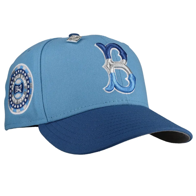 New Era Los Angeles Dodgers fitted hat grey, blue colorway - 1942 All-Star Game Fitted: New Era Honors Brooklyn’s Wartime Baseball History