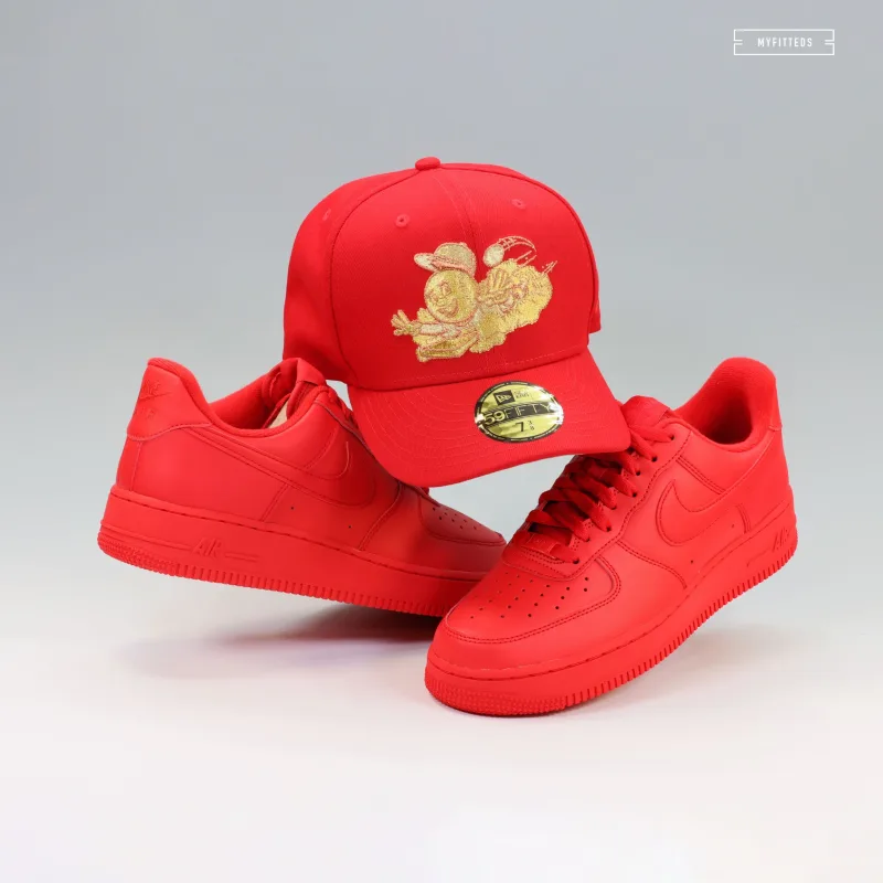New Era Cincinnati Reds fitted hat red, gold colorway - Cincinnati Reds Drop Golden Mario-Inspired Fitted That’s Pure Fire