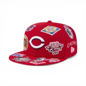 New Era Cincinnati Reds fitted hat gray, red colorway - New Era Drops Clean Cincinnati Reds All Over Logo Fitted in Gray and Red