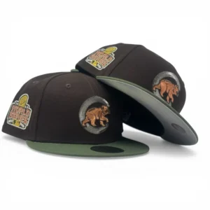 New Era Chicago Cubs fitted hat brown, olive colorway - Cubs Fans Get Clean New Fitted in Dark Brown and Olive Colorway