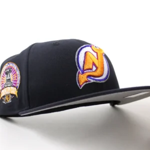 New Era New Jersey Devils fitted hat Navy Gray Under Brim colorway - 2003 Stanley Cup Fitted: New Era Drops Devils Championship Navy Gray Under Brim