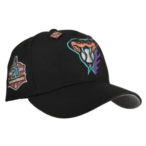 New Era Arizona Diamondbacks fitted hat black, grey colorway - 20th Anniversary Fitted: New Era Celebrates Two Decades of Diamondbacks History with Metallic Splatter Design