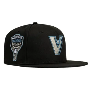 New Era Arizona Diamondbacks fitted hat Black, Light Blue, Metallic Silver colorway - Hat Club Drops Fire Arizona Diamondbacks Fitted with Inaugural Patch