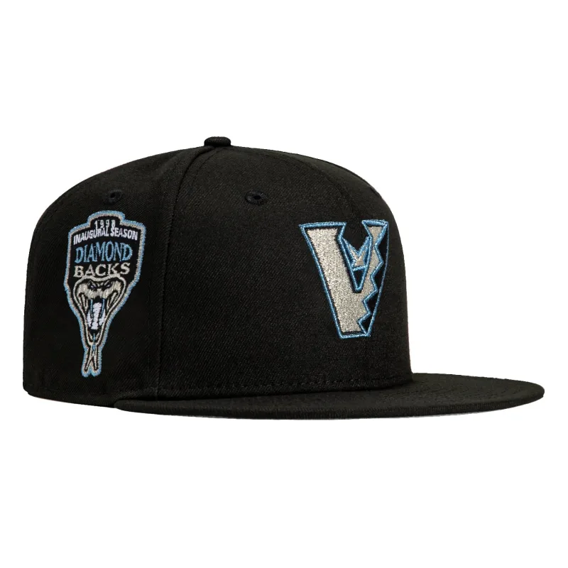 New Era Arizona Diamondbacks fitted hat Black, Light Blue, Metallic Silver colorway - Hat Club Drops Fire Arizona Diamondbacks Fitted with Inaugural Patch