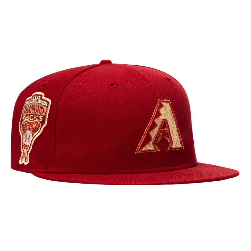 New Era Arizona Diamondbacks fitted hat Brick, Cardinal colorway - New Era Drops Clean Diamondbacks Fitted with Inaugural Season Patch