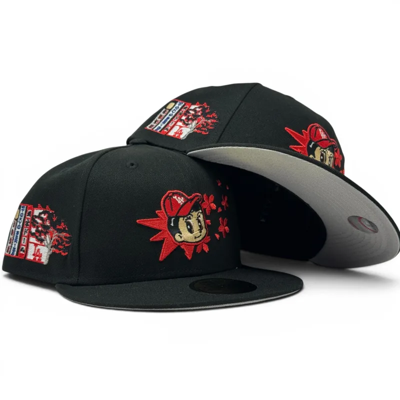 New Era Los Angeles Dodgers fitted hat black colorway - 2025 World Series Fitted: New Era’s Dodgers Championship Hat Features Cherry Blossom Design