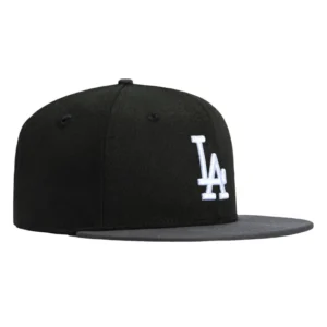 New Era Los Angeles Dodgers fitted hat Black, Graphite colorway - Hat Club Drops Clean Dodgers Fitted in Black and Graphite
