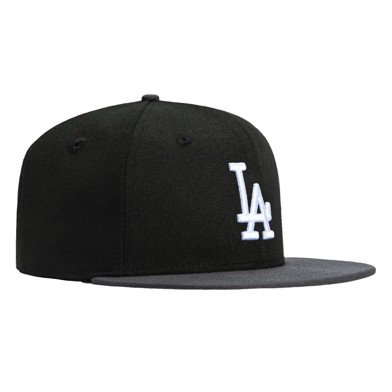 New Era Los Angeles Dodgers fitted hat Black, Graphite colorway - Hat Club Drops Clean Dodgers Fitted in Black and Graphite
