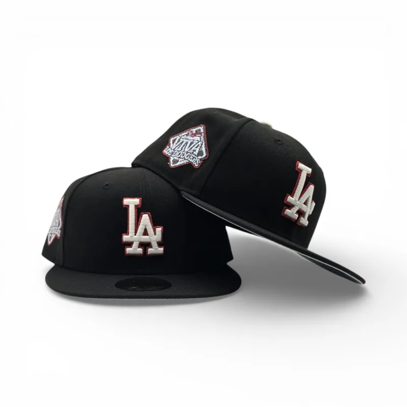 New Era Los Angeles Dodgers fitted hat black, gray colorway - Dodgers Fitted Gets Elevated with Viva Los Dodgers Side Patch