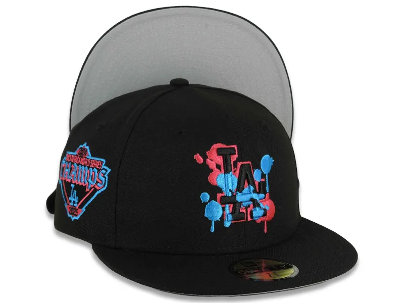New Era Los Angeles Dodgers fitted hat Capland Exclusive colorway - Capland Drops Exclusive Dodgers World Series Champs Fitted with Paint Splatter Logo