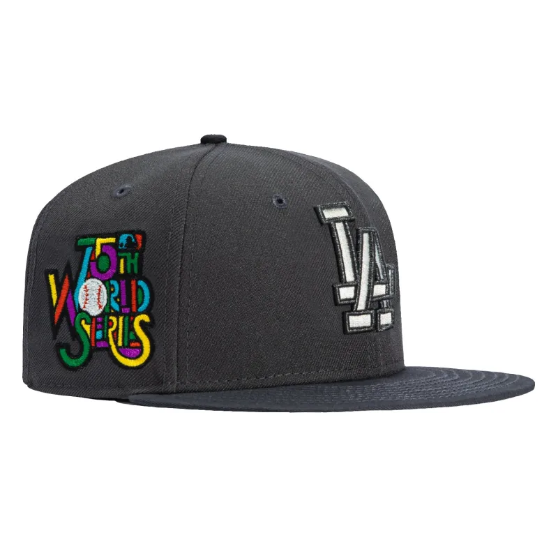 New Era Los Angeles Dodgers fitted hat Graphite colorway - 1978 World Series Fitted: New Era Drops Dodgers Stained Glass Tribute in Graphite