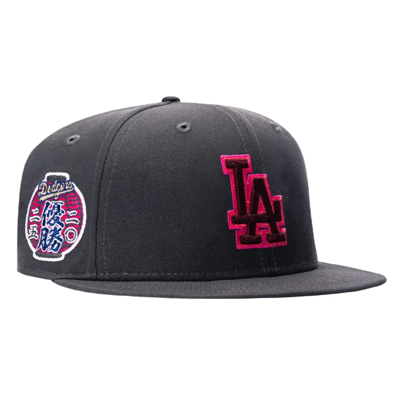 New Era Los Angeles Dodgers fitted hat Graphite colorway - New Era Drops Glow-Up Dodgers Fitted with Pink UV Lantern Patch