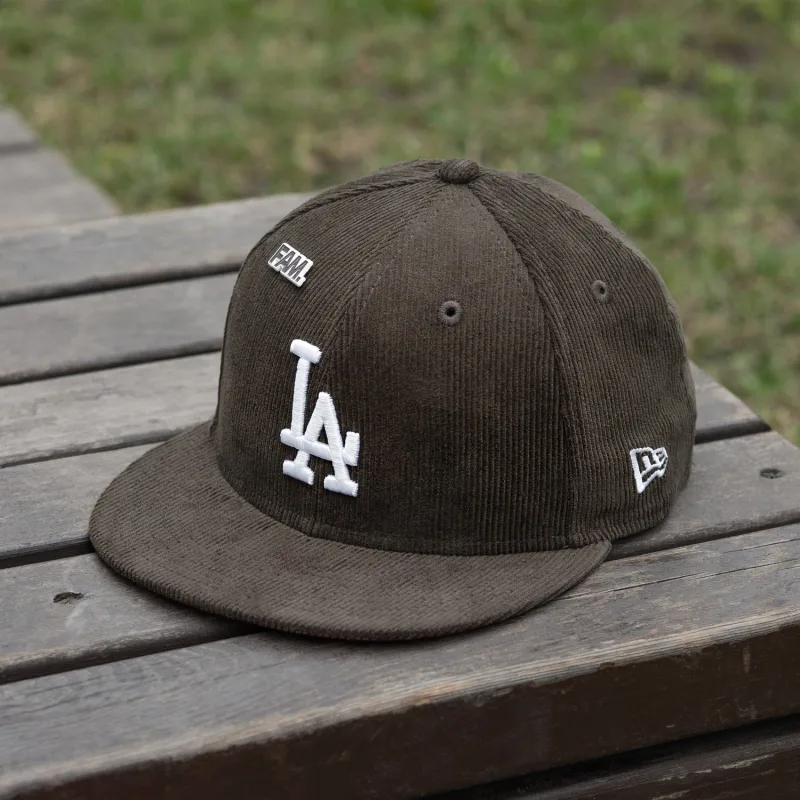 New Era Los Angeles Dodgers fitted hat walnut, cardinal colorway - Dodgers Fans Get Premium Walnut Corduroy Fitted with UV Color-Change Magic