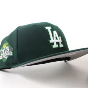 New Era Los Angeles Dodgers fitted hat Dark Green Gray Under Brim colorway - Dodgers Drop Fresh VIVA La Dodgers Fitted in Dark Green