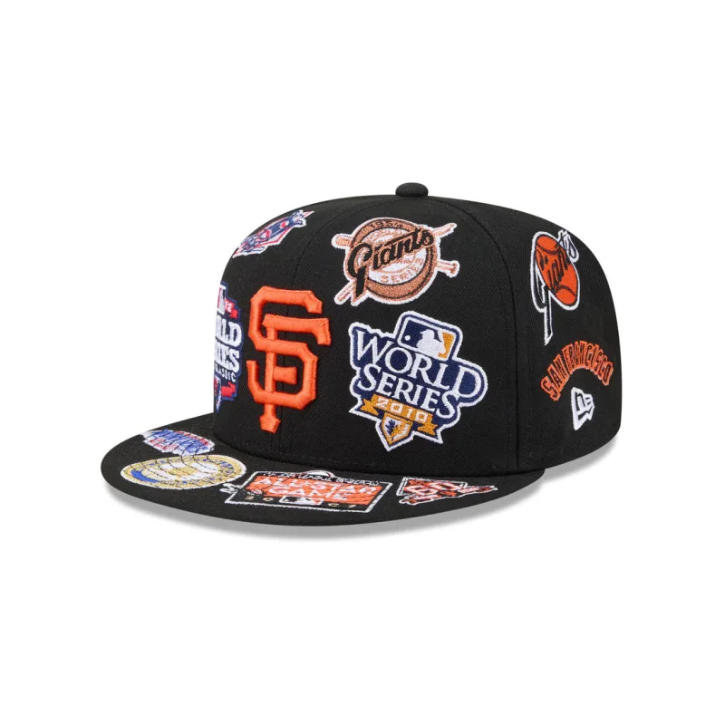 New Era New York Giants fitted hat black, gray colorway - New Era Drops Clean Giants Fitted with All-Over Logo Design
