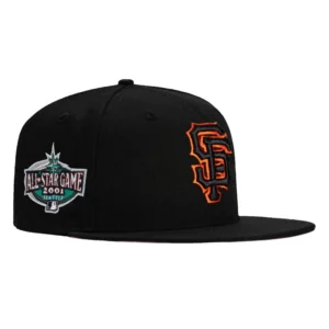 New Era New York Giants fitted hat Black, Black, Orange colorway - 2001 All-Star Game Fitted: New Era Drops Giants Tribute in Classic Black and Orange