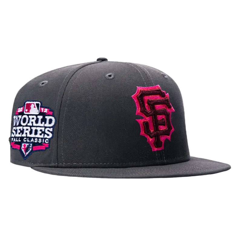 New Era New York Giants fitted hat Graphite colorway - 2012 World Series Fitted: New Era’s After Glow Giants Championship Tribute in Graphite