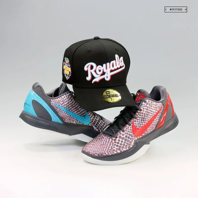 New Era Kansas City Royals fitted hat red, royal colorway - Kansas City Royals Drop Fitted with 2026 FIFA World Cup Poster Inspiration