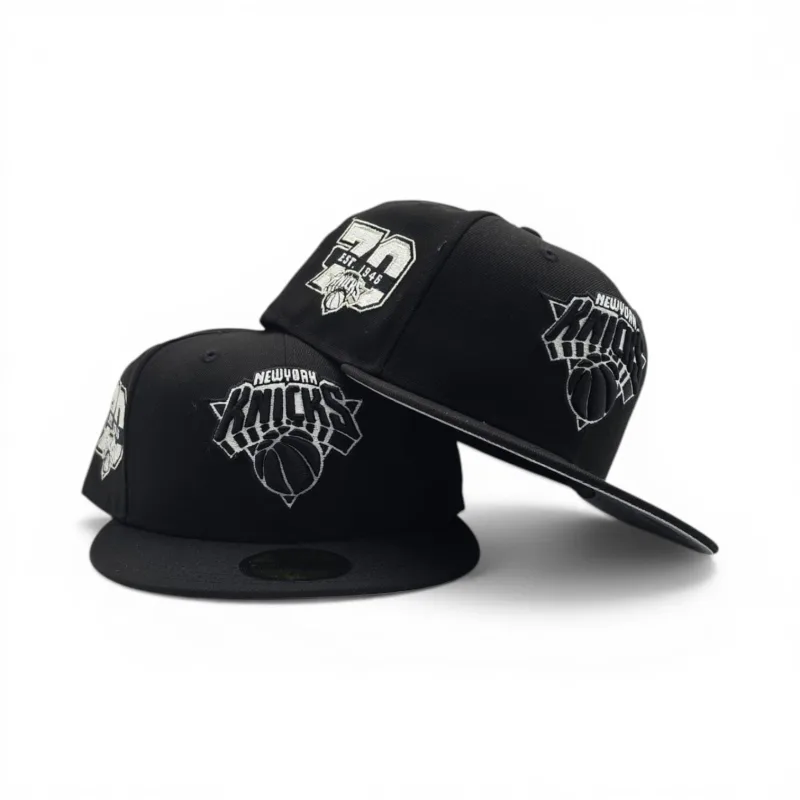 New Era New York Knicks fitted hat black, gray colorway - NBA History Fitted: New Era Celebrates 75 Years with Knicks 70th Anniversary Drop