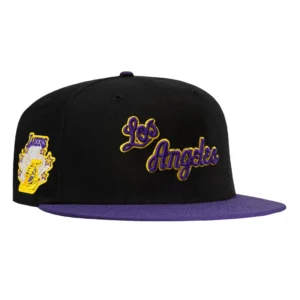 New Era Los Angeles Lakers fitted hat Black, Purple, Gold colorway - New Era Drops Classic Lakers Fitted with Vintage 1960 Patch