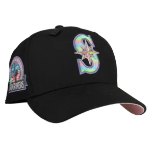 New Era Seattle Mariners fitted hat black, pink colorway - 30th Anniversary Fitted: New Era’s Mariners Black Tri Color Metallic Celebrates Three Decades