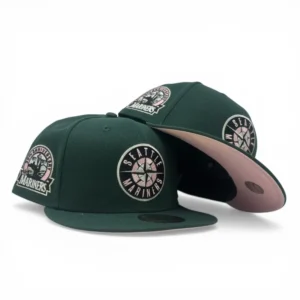 New Era Seattle Mariners fitted hat green, pink colorway - 30th Anniversary Fitted: New Era’s Seattle Mariners Pink Brim Celebrates Three Decades