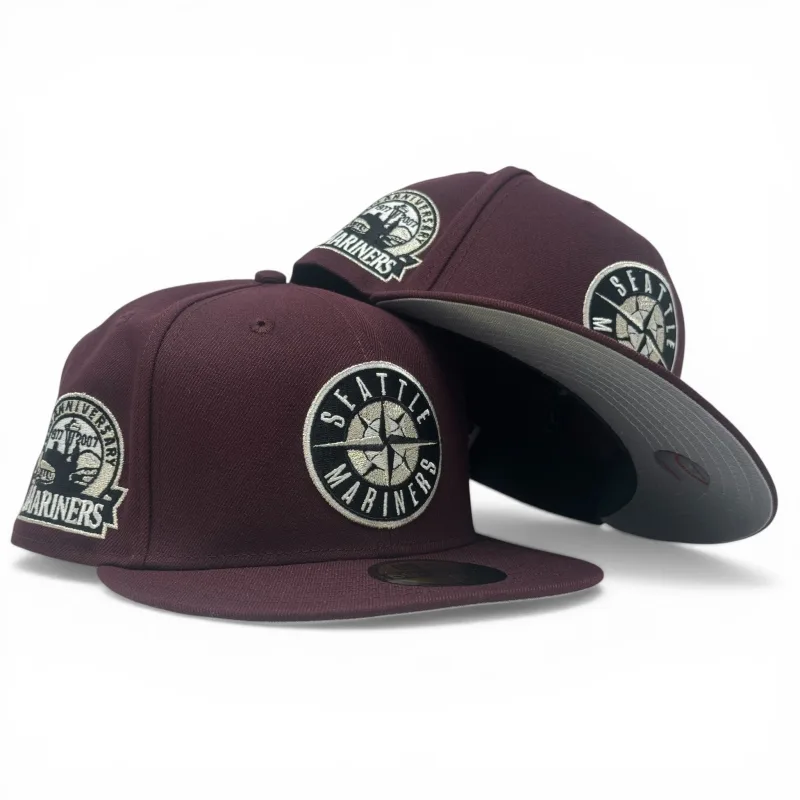 New Era Seattle Mariners fitted hat maroon colorway - Mariners 30th Anniversary Fitted: New Era Drops Maroon 59FIFTY Tribute