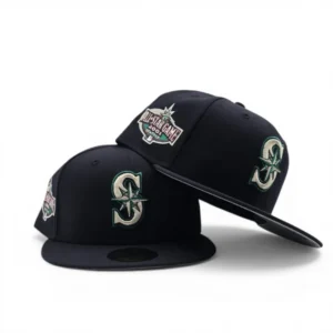 New Era Seattle Mariners fitted hat navy, gray, blue, green colorway - 2001 All-Star Game Fitted: New Era Drops Historic Mariners Championship Season Tribute