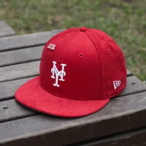 New Era New York Mets fitted hat grey, scarlet colorway - New Era Drops Fresh Mets Fitted in Scarlet Corduroy with Grey UV