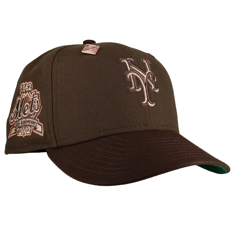 New Era New York Mets fitted hat green, brown, walnut colorway - Miracle Mets Anniversary Fitted: New Era’s 40th Anniversary Two Tone Walnut Celebrates Franchise History