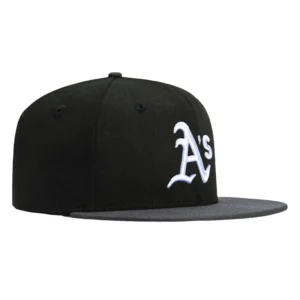 New Era Oakland Athletics fitted hat Black, Graphite colorway - New Era Drops Clean Oakland Athletics Fitted in Black and Graphite