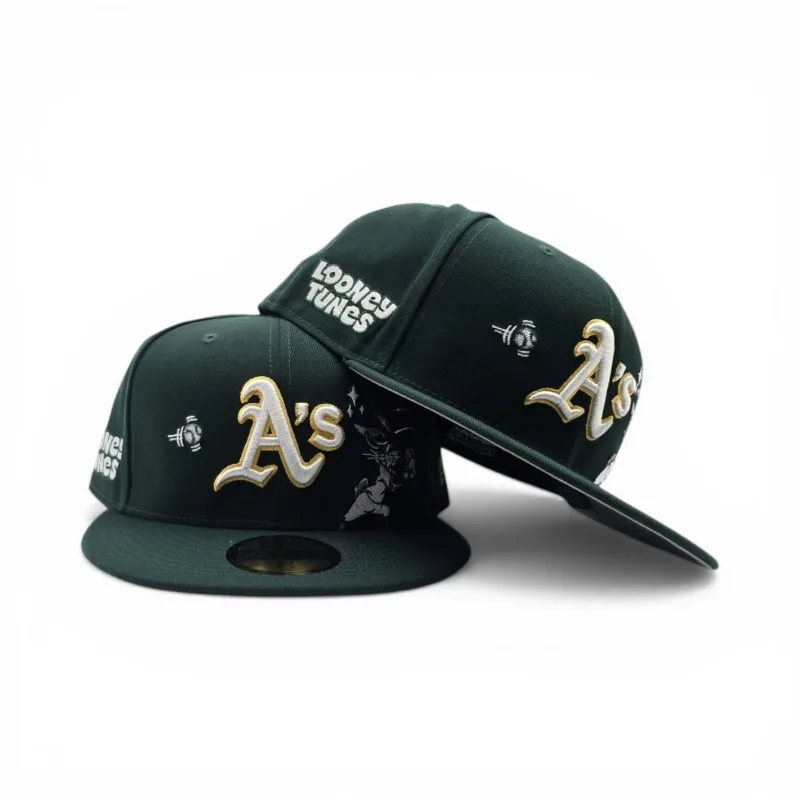 New Era Oakland Athletics fitted hat gray, green colorway - A’s Fans Get Looney with This Gray-Green Fitted Drop