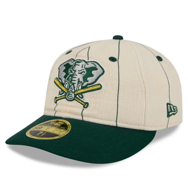 New Era Oakland Athletics fitted hat green, kelly green colorway - Oakland Athletics Natural Two-Tone Fitted Brings Premium Linen Vibes